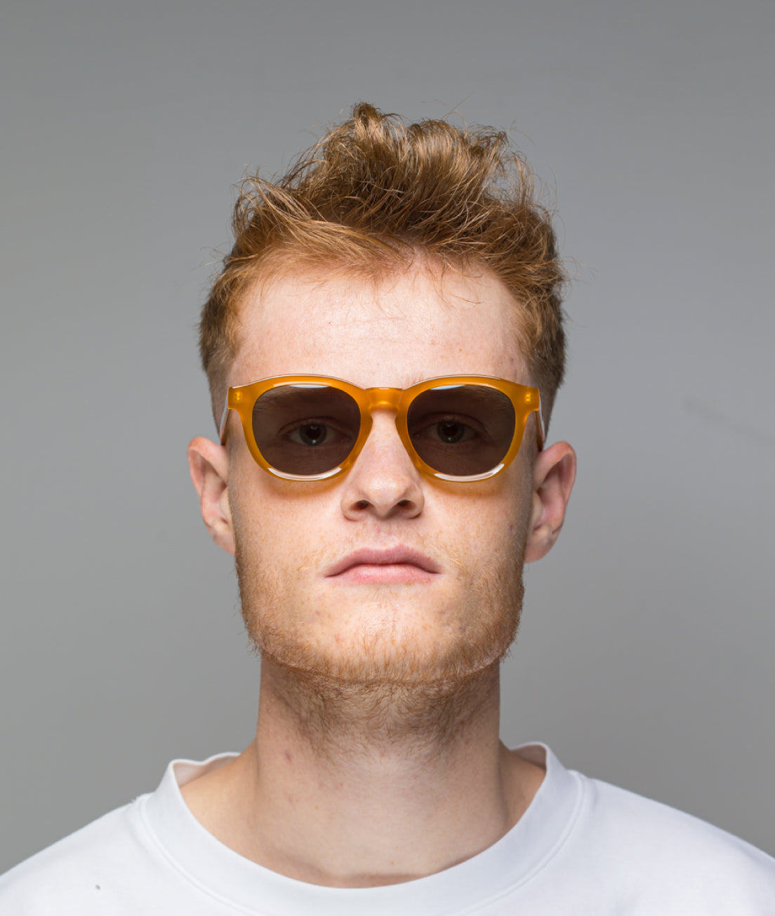 Gafas de sol cara pequeña hombre Amarillas redondas - HUCA