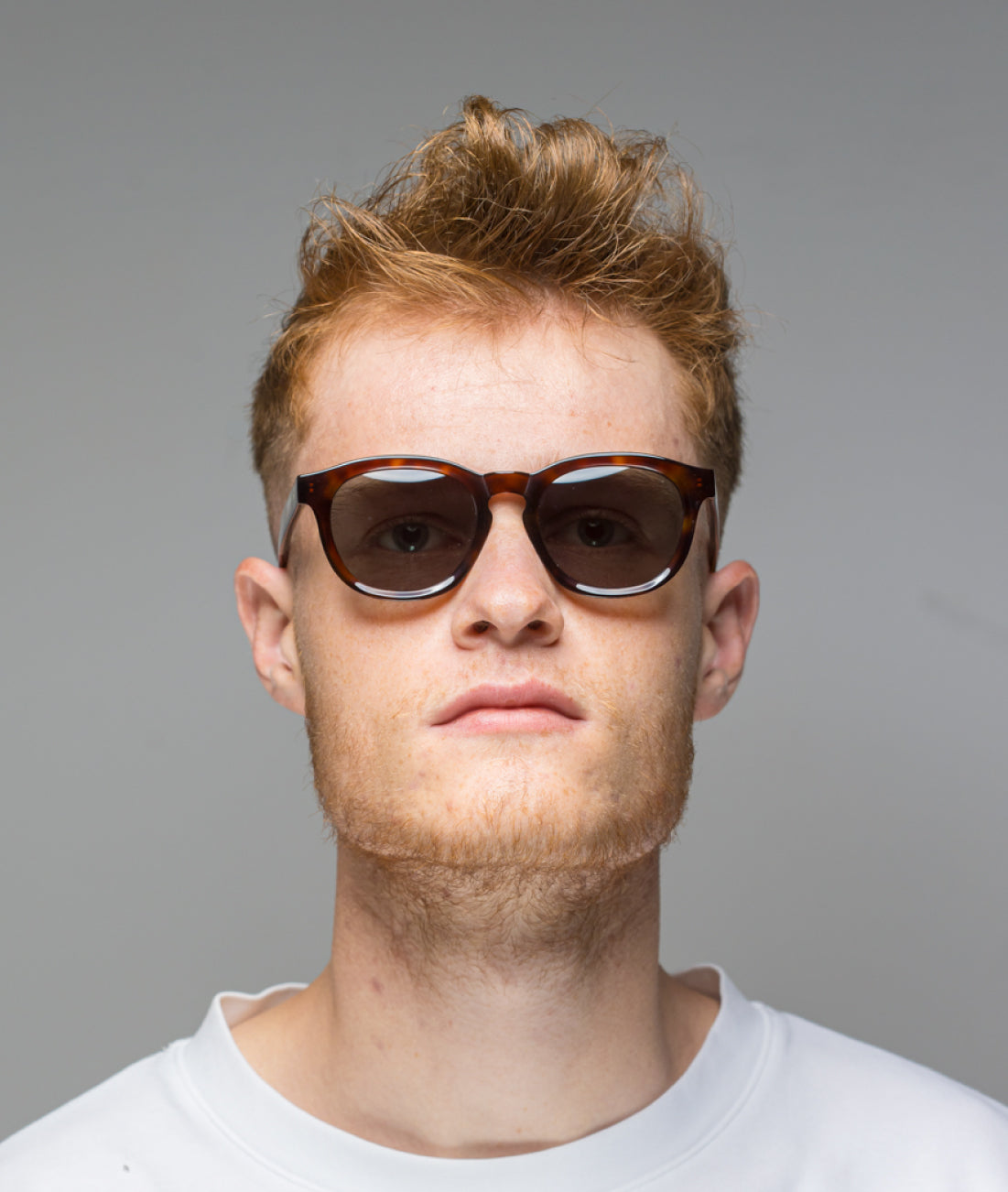 Gafas de sol hombre Havana redondas - HUCA caras pequeñas