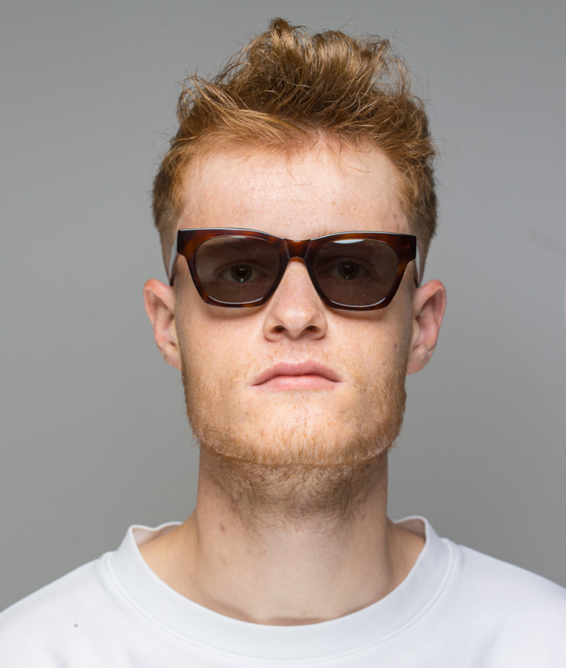 Gafas de sol cara pequeña hombre Havana rectangulares - HUCA