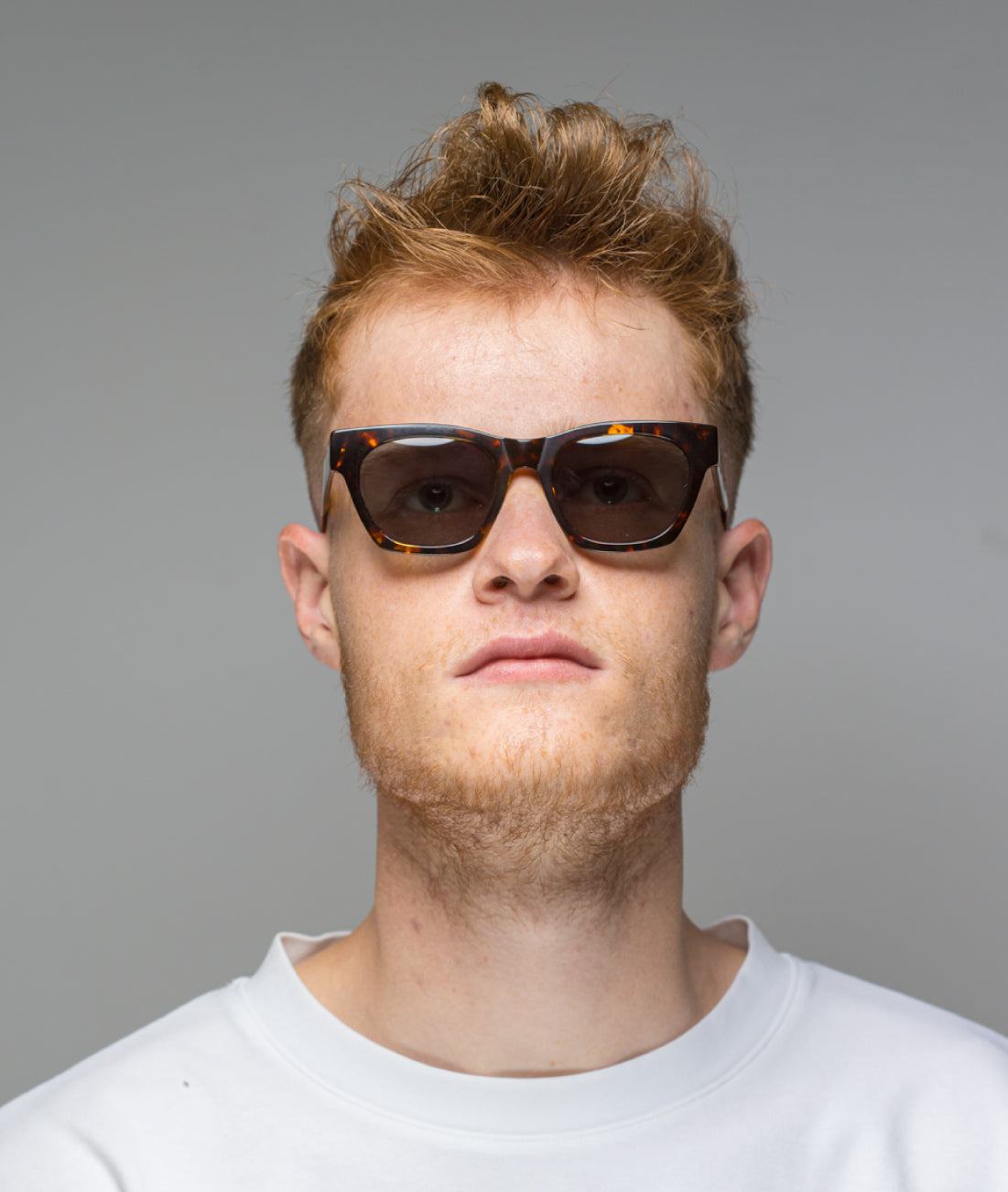 Gafas de sol cara pequeña hombre Havana rectangulares - HUCA