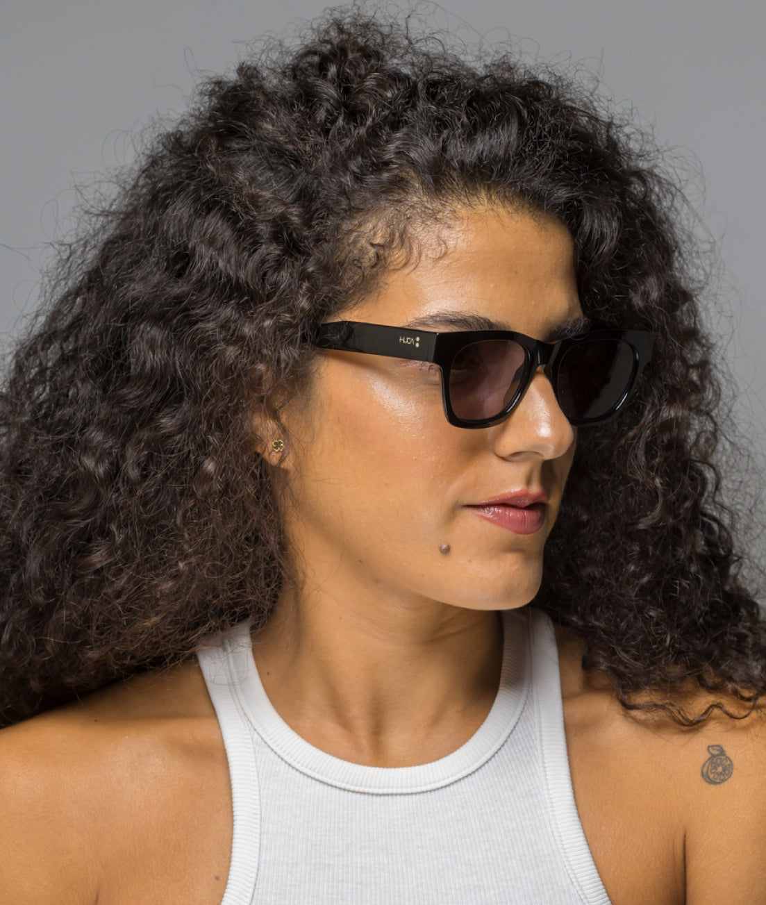 Gafas de sol cara pequeña mujer Negras rectangulares - HUCA