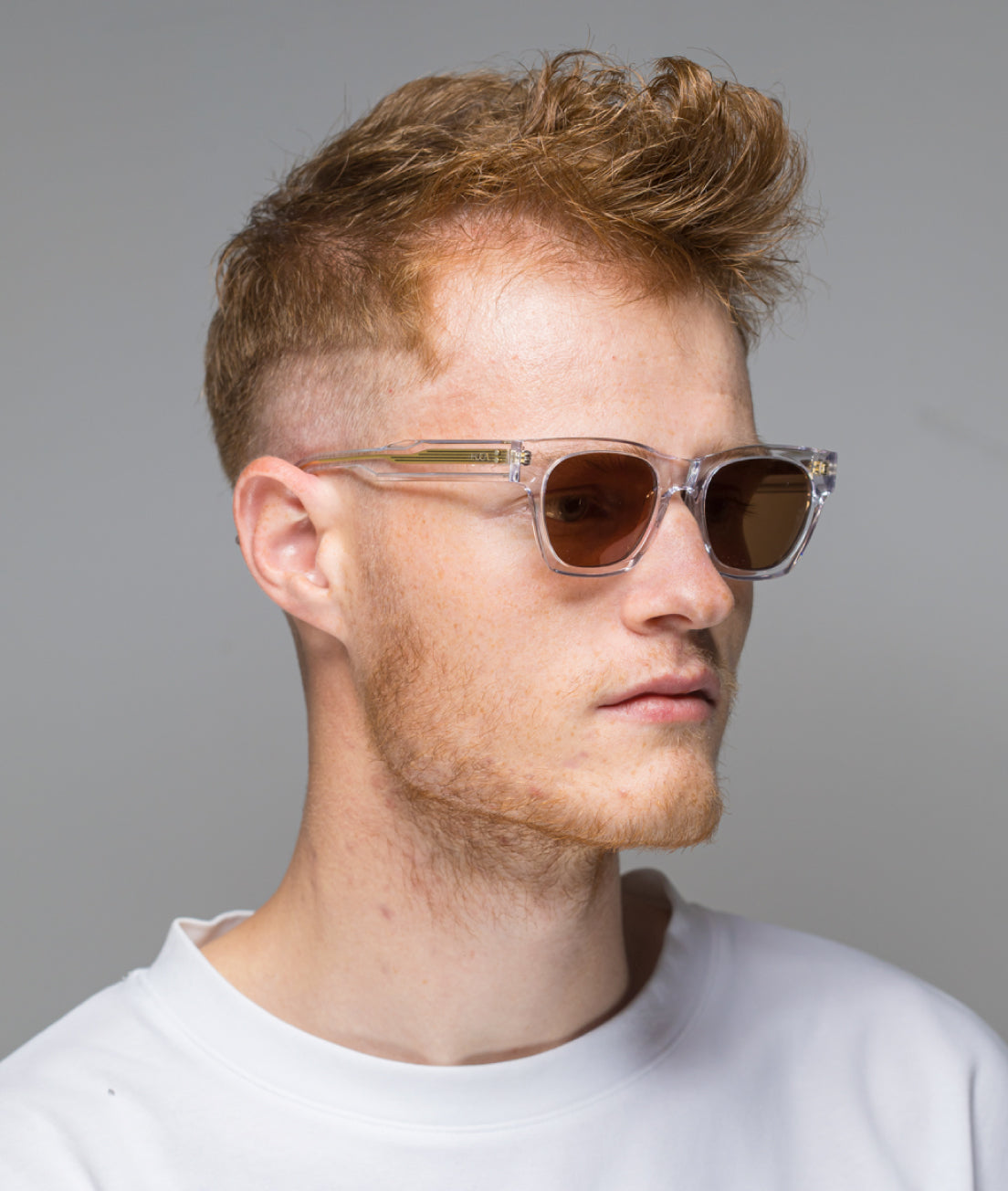 Gafas de sol hombre Transparentes rectangulares - HUCA caras pequeñas
