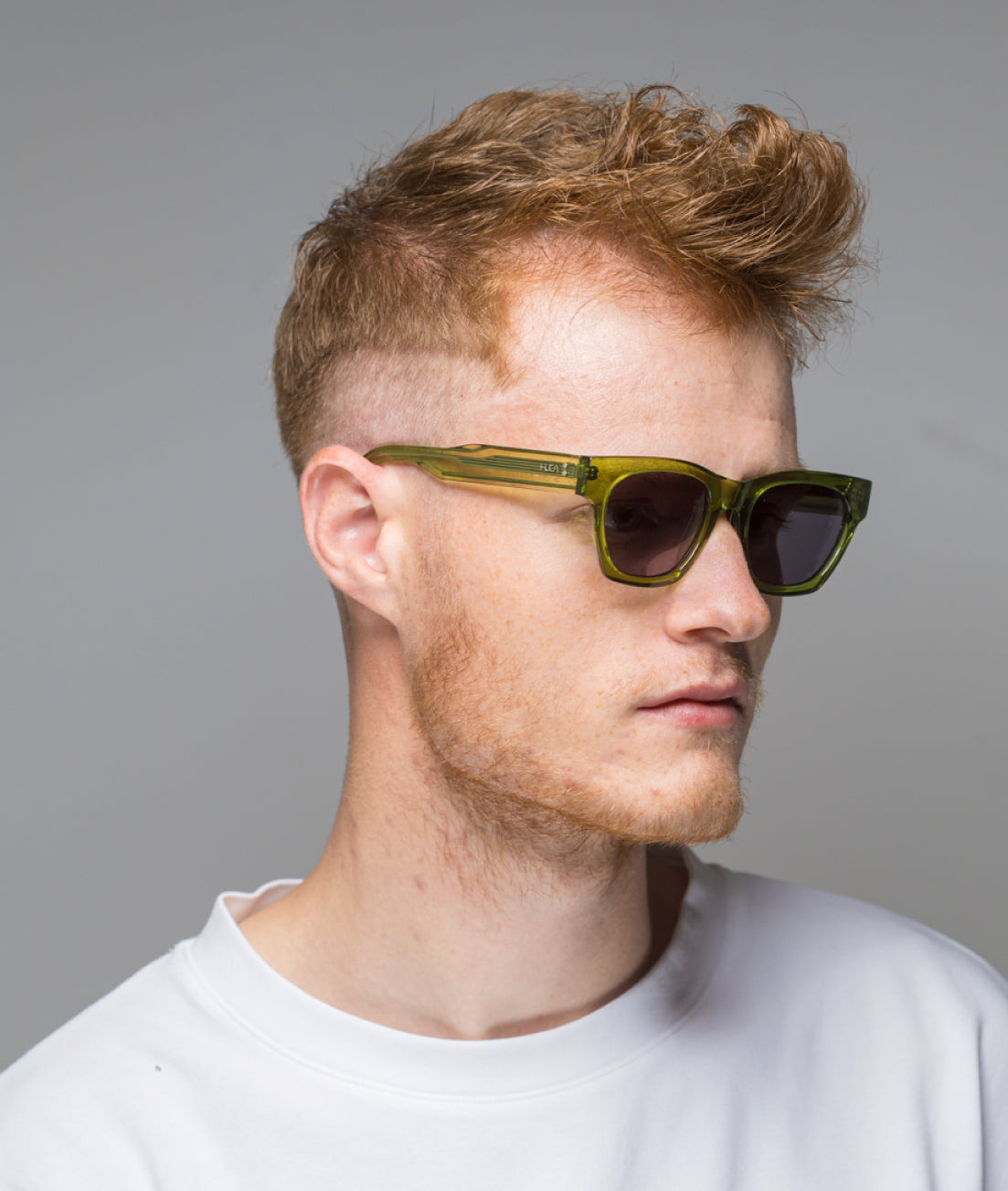 Gafas de sol cara pequeña hombre Verdes rectangulares - HUCA