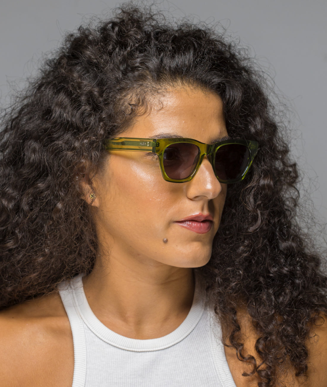 Gafas de sol cara pequeña mujer Verdes rectangulares - HUCA