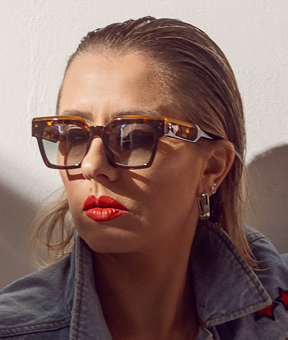 Gafas de sol cara pequeña mujer Havana rectangulares - HUCA