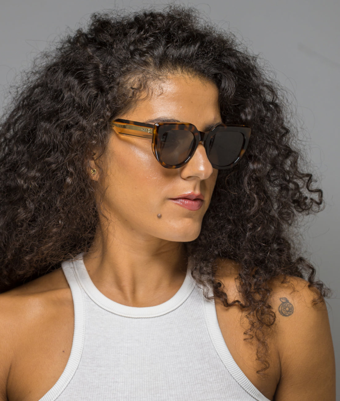 Gafas de sol mujer Havana + Marrón transparente - HUCA caras pequeñas