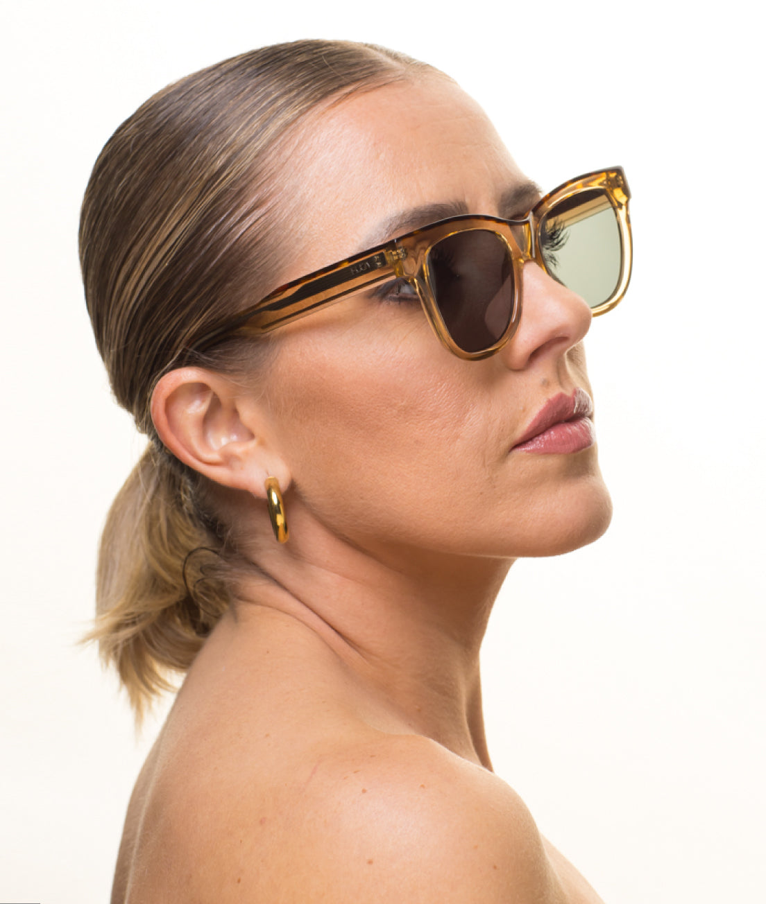 Gafas de sol mujer Marrón transparente - HUCA caras pequeñas