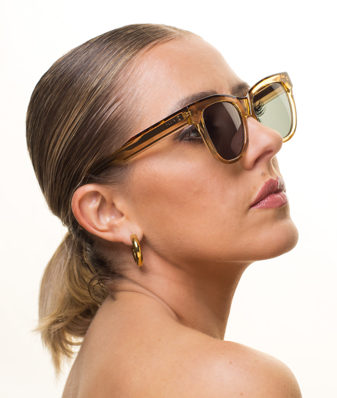 Gafas de sol mujer Marrón transparente - HUCA caras pequeñas