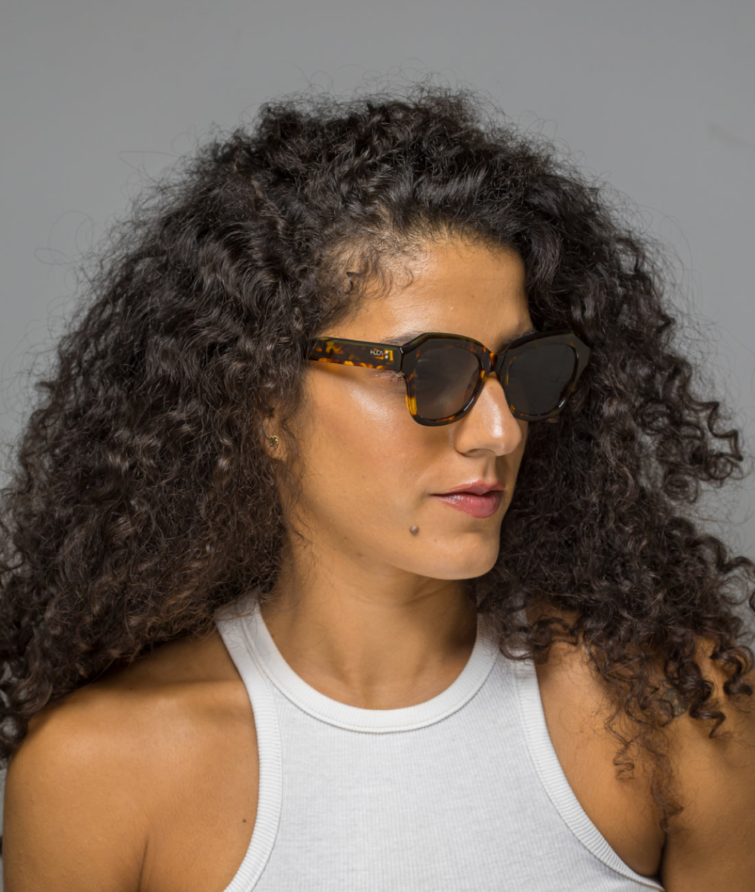 Gafas de sol cara pequeña mujer Havana + Verde - HUCA caras pequeñas