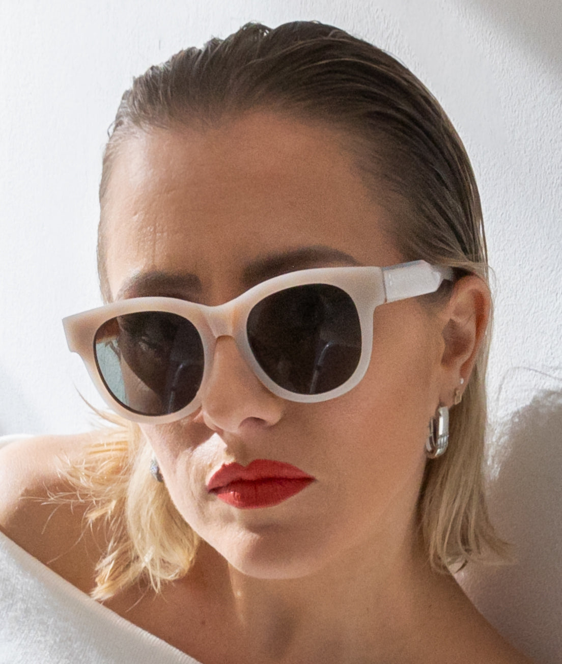 Gafas de sol cara pequeña mujer Blancas redondas - HUCA