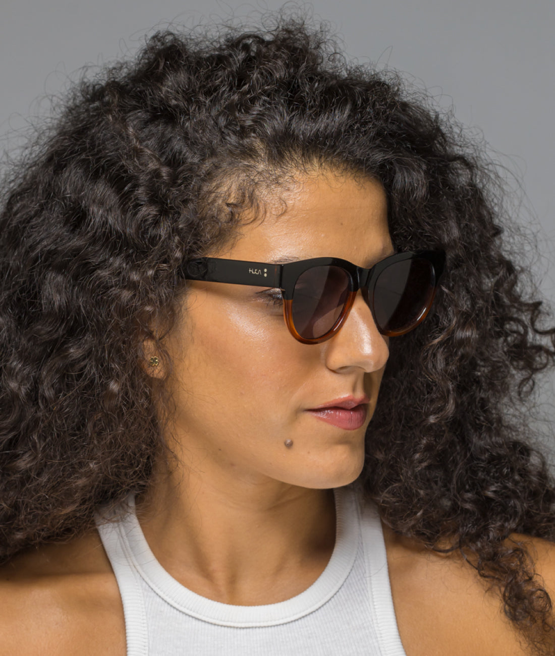 Gafas de sol mujer redondas Negro + Carey - HUCA caras pequeñas