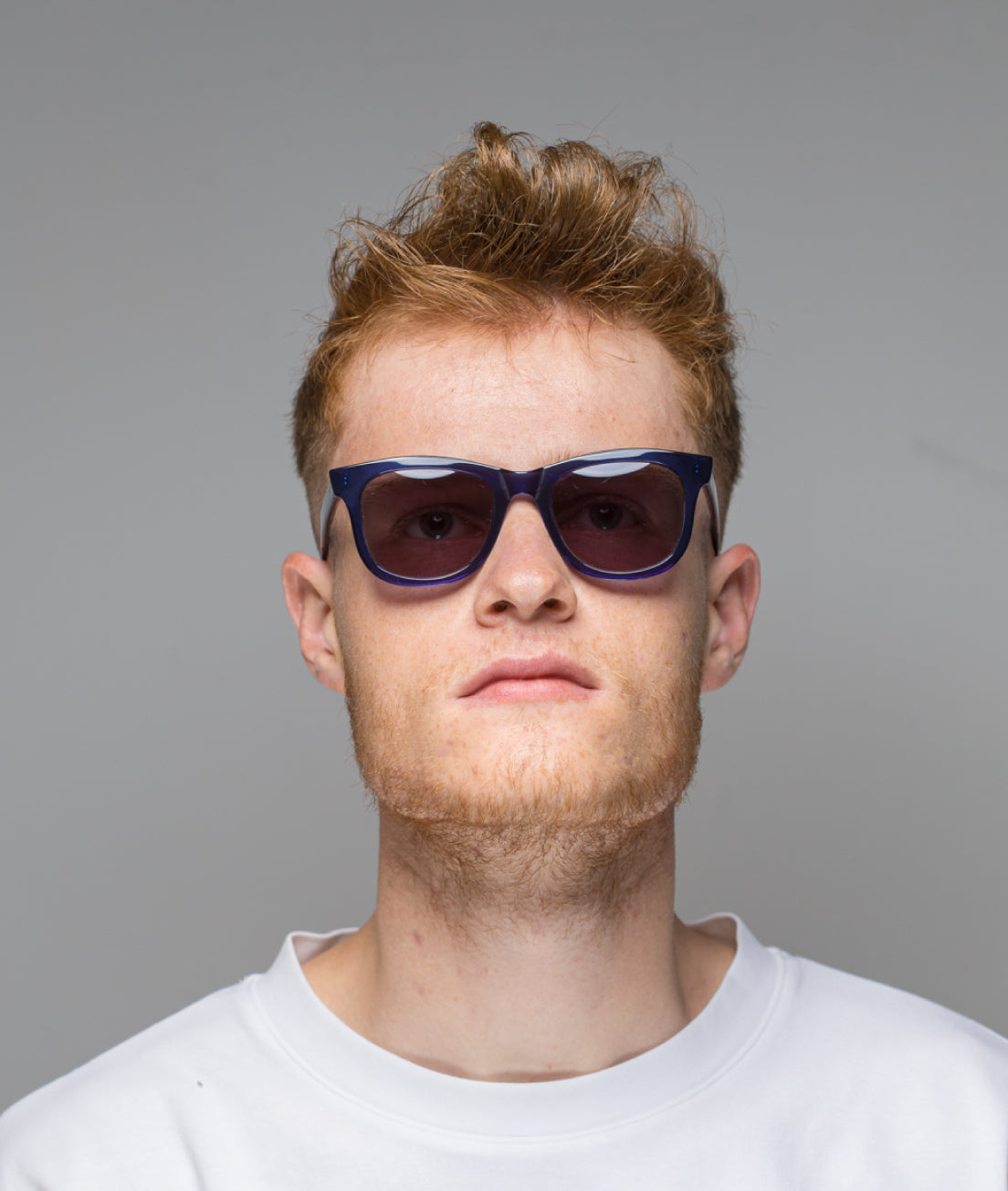 Gafas de sol cara pequeña hombre Azul transparentes rectangular - HUCA