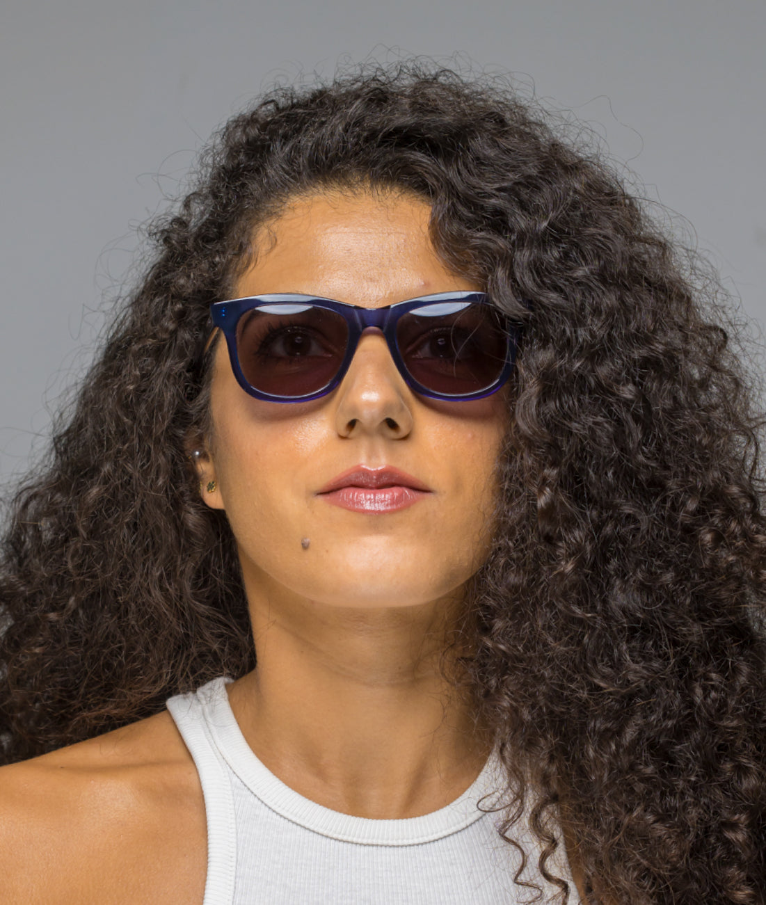 Gafas de sol cara pequeña mujer Azul rectangulares - HUCA