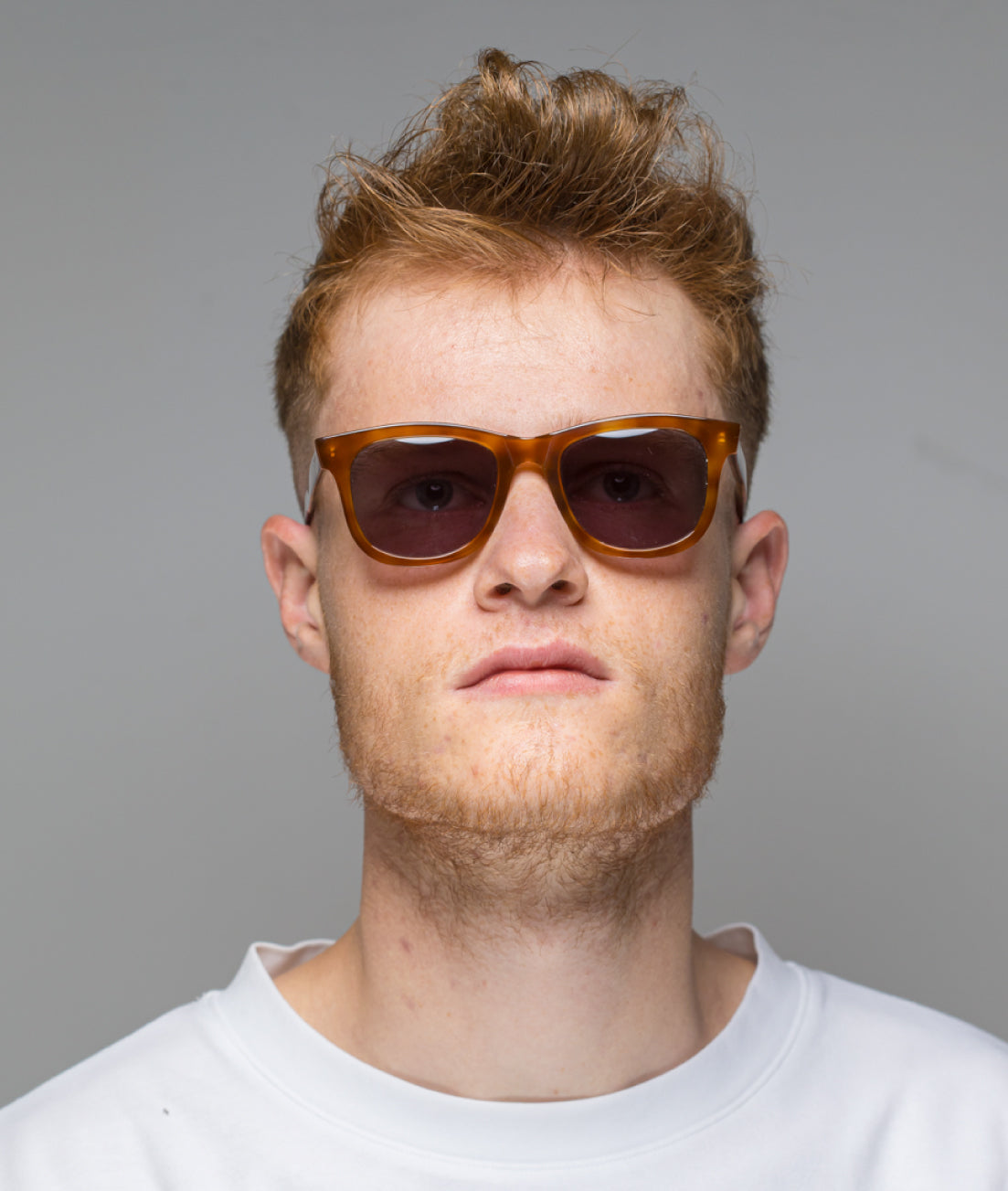 Gafas de sol cara pequeña hombre Havana rectangular - HUCA