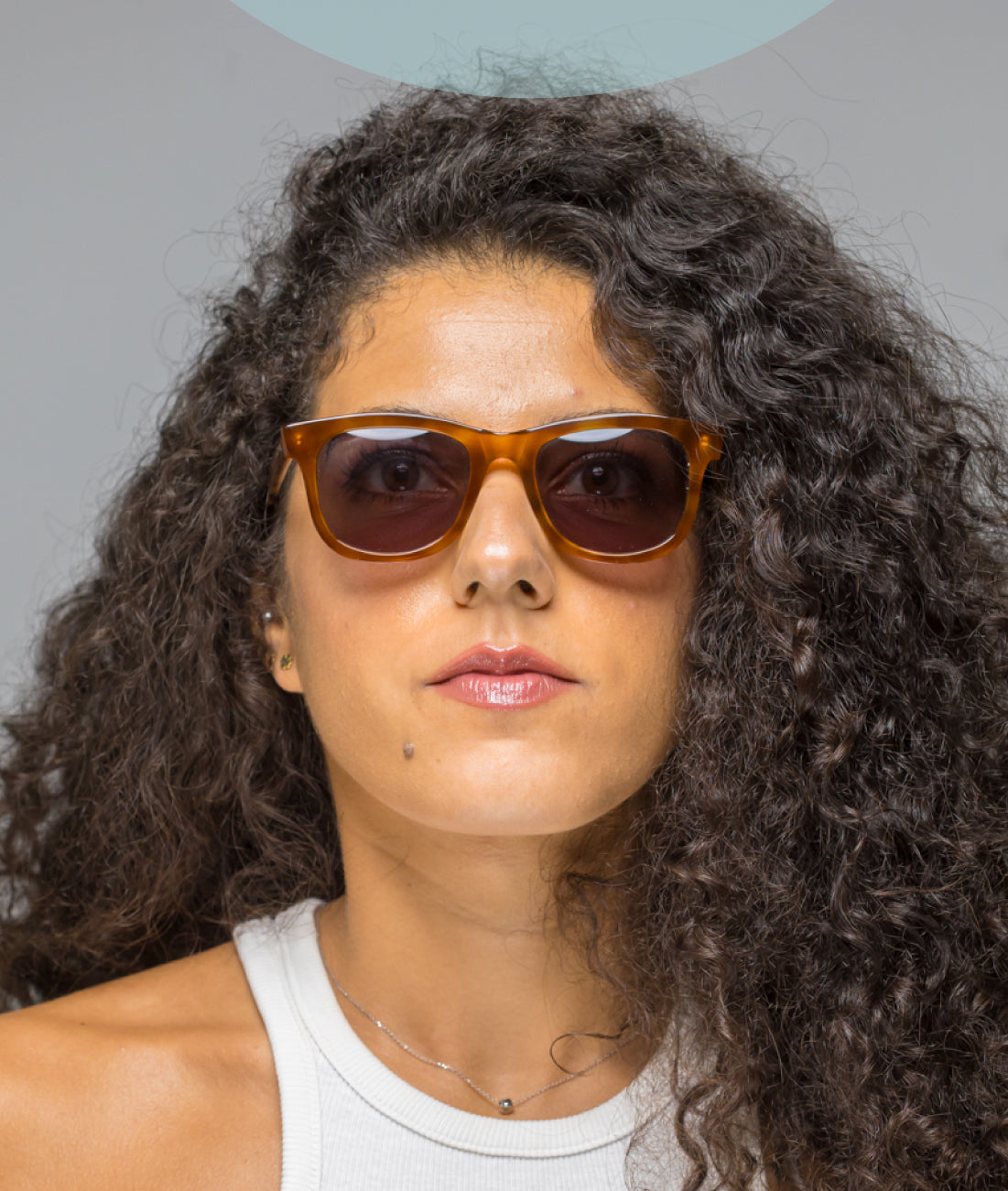 Gafas de sol cara pequeña mujer Havana rectangular - HUCA