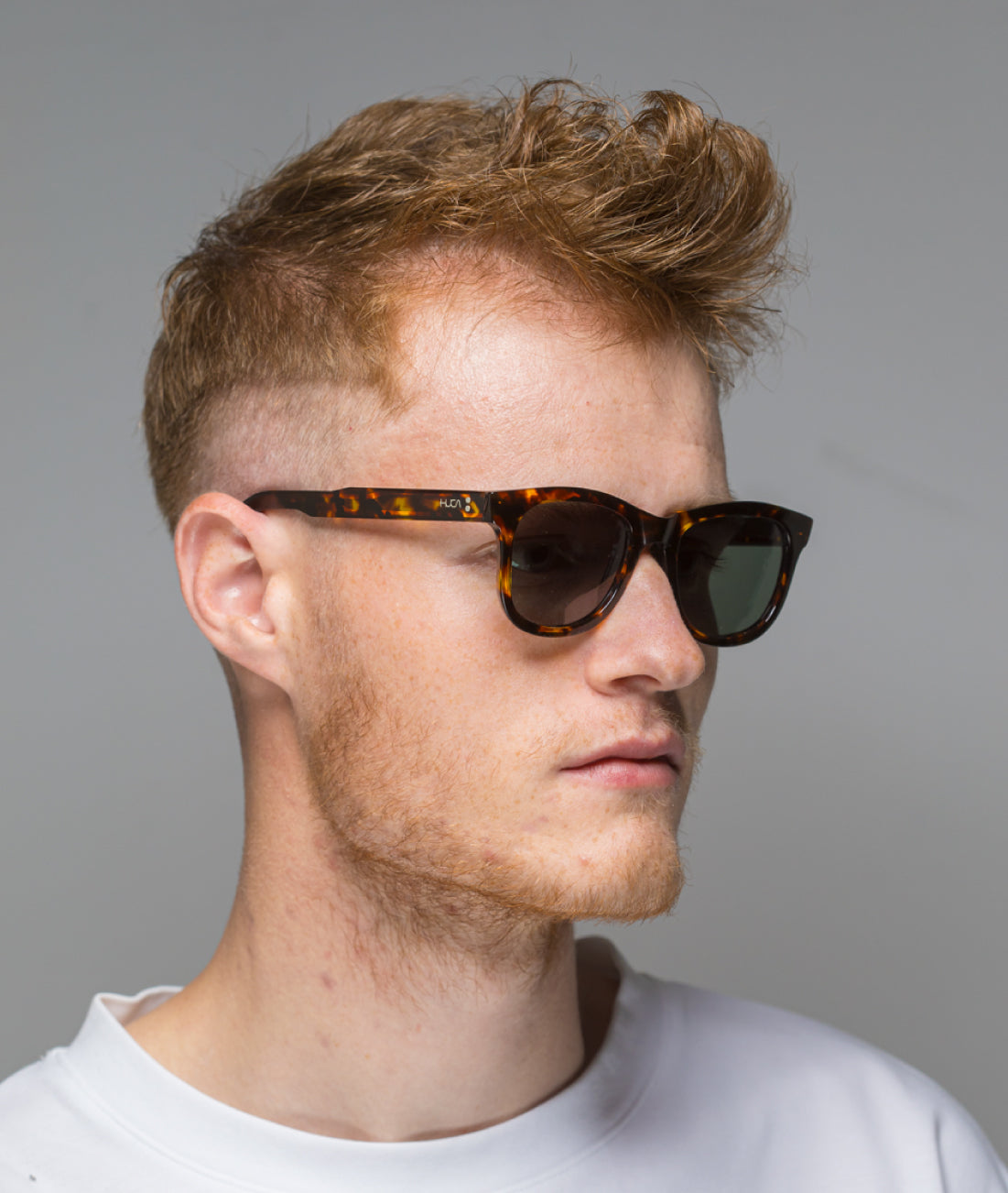 Gafas de sol cara pequeña hombre Havana rectangular - HUCA