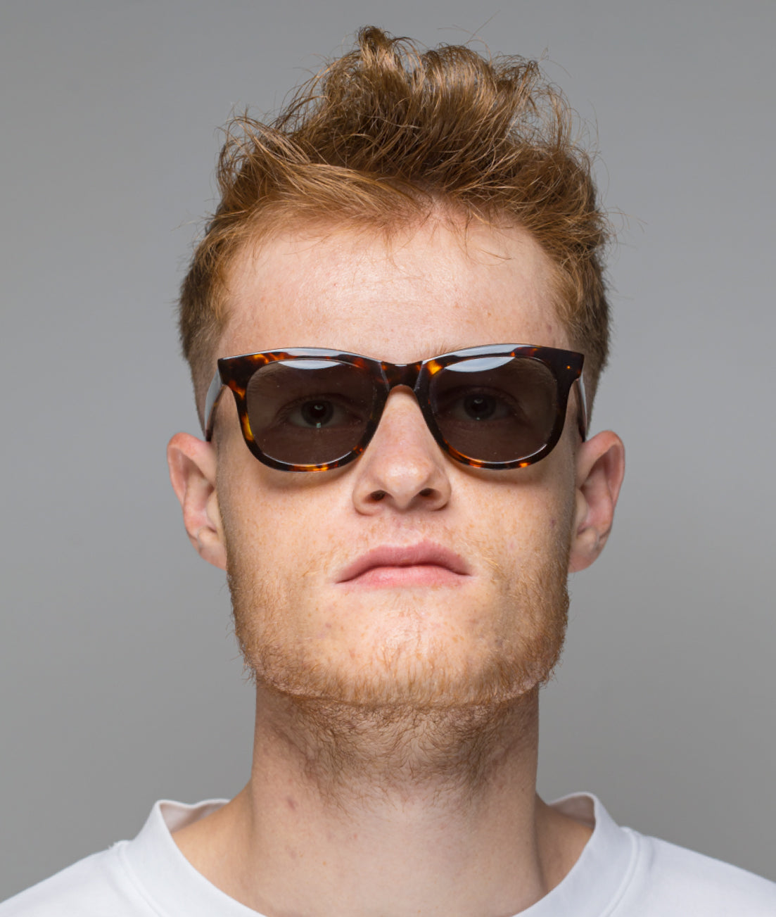 Gafas de sol cara pequeña hombre Havana rectangular - HUCA