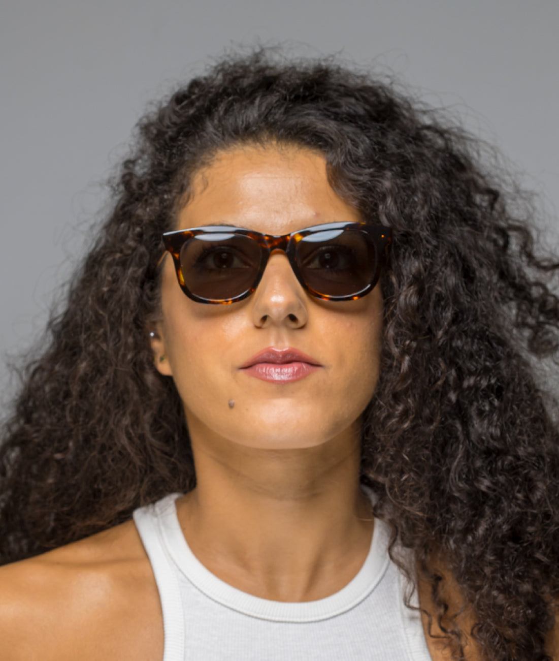 Gafas de sol cara pequeña mujer Havana rectangular - HUCA