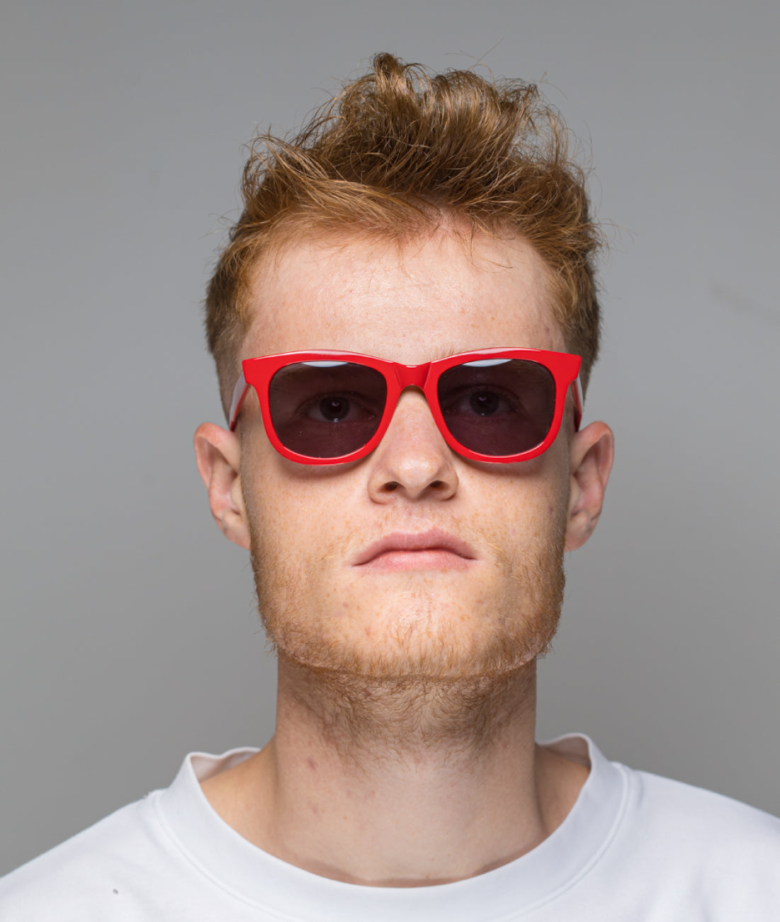 Gafas de sol hombre rojas rectangular - HUCA caras pequeñas
