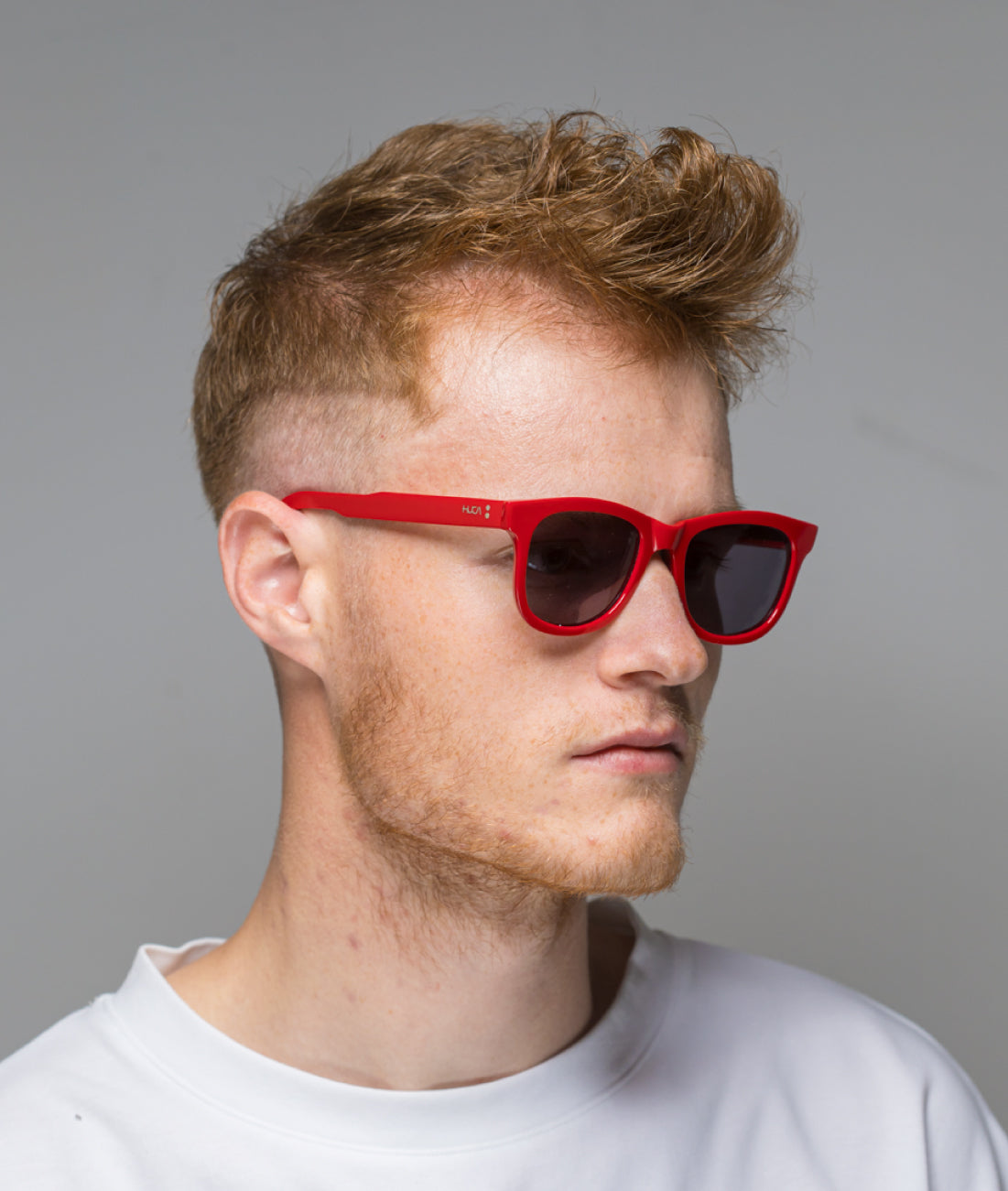 Gafas de sol hombre Rojas rectangular - HUCA caras pequeñas