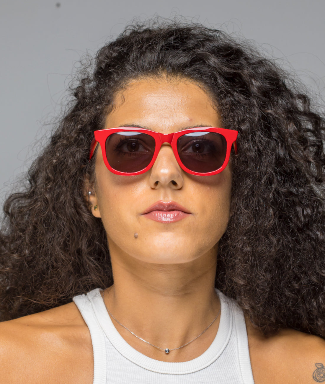 Gafas de sol cara pequeña mujer Rojas rectangulares - HUCA