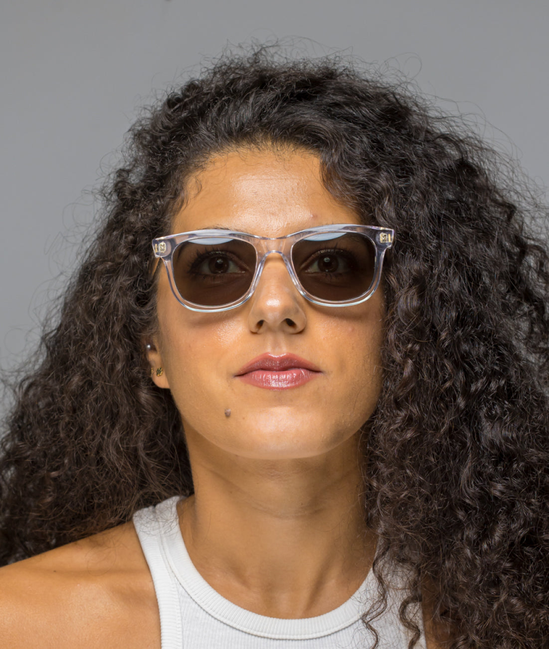 Gafas de sol cara pequeña mujer transparentes rectangulares - HUCA