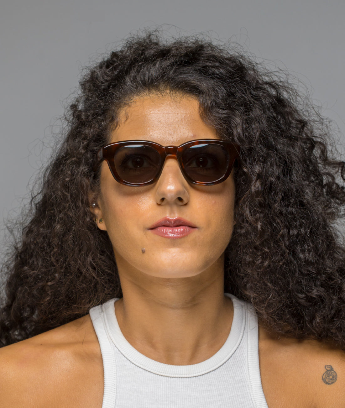 Gafas de sol cara pequeña mujer Havana redonda - HUCA