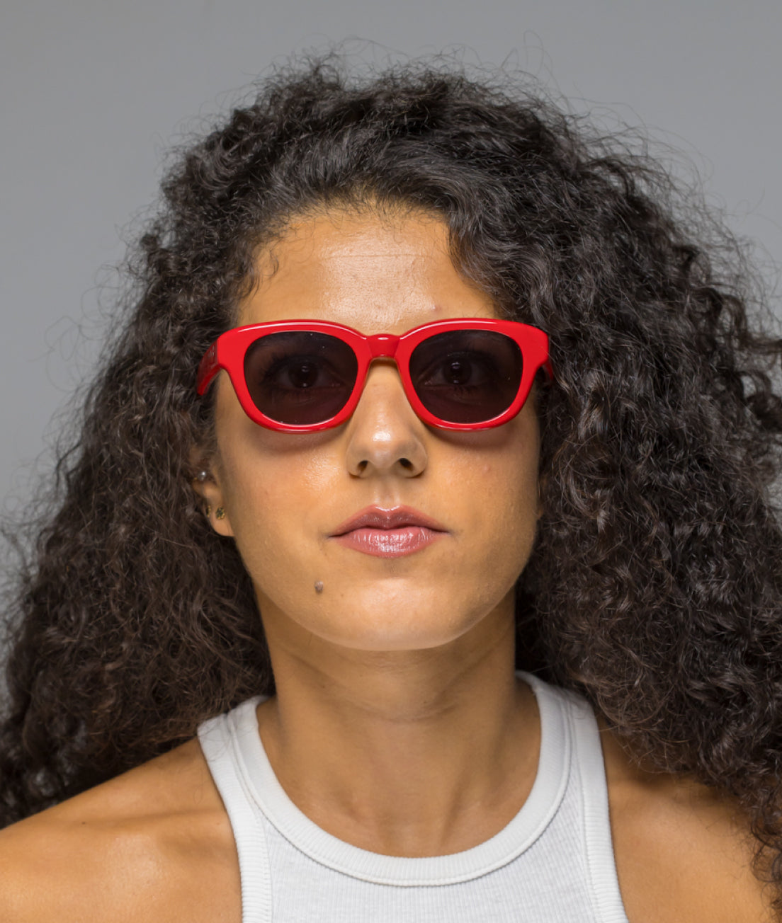 Gafas de sol cara pequeña mujer Roja redonda - HUCA