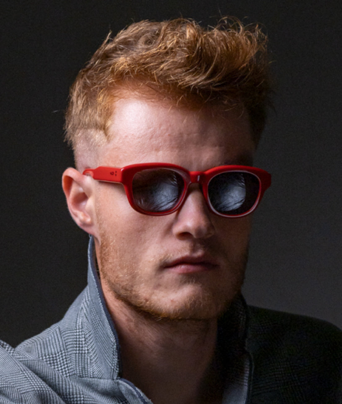 Gafas de sol cara pequeña hombre Roja redonda - HUCA