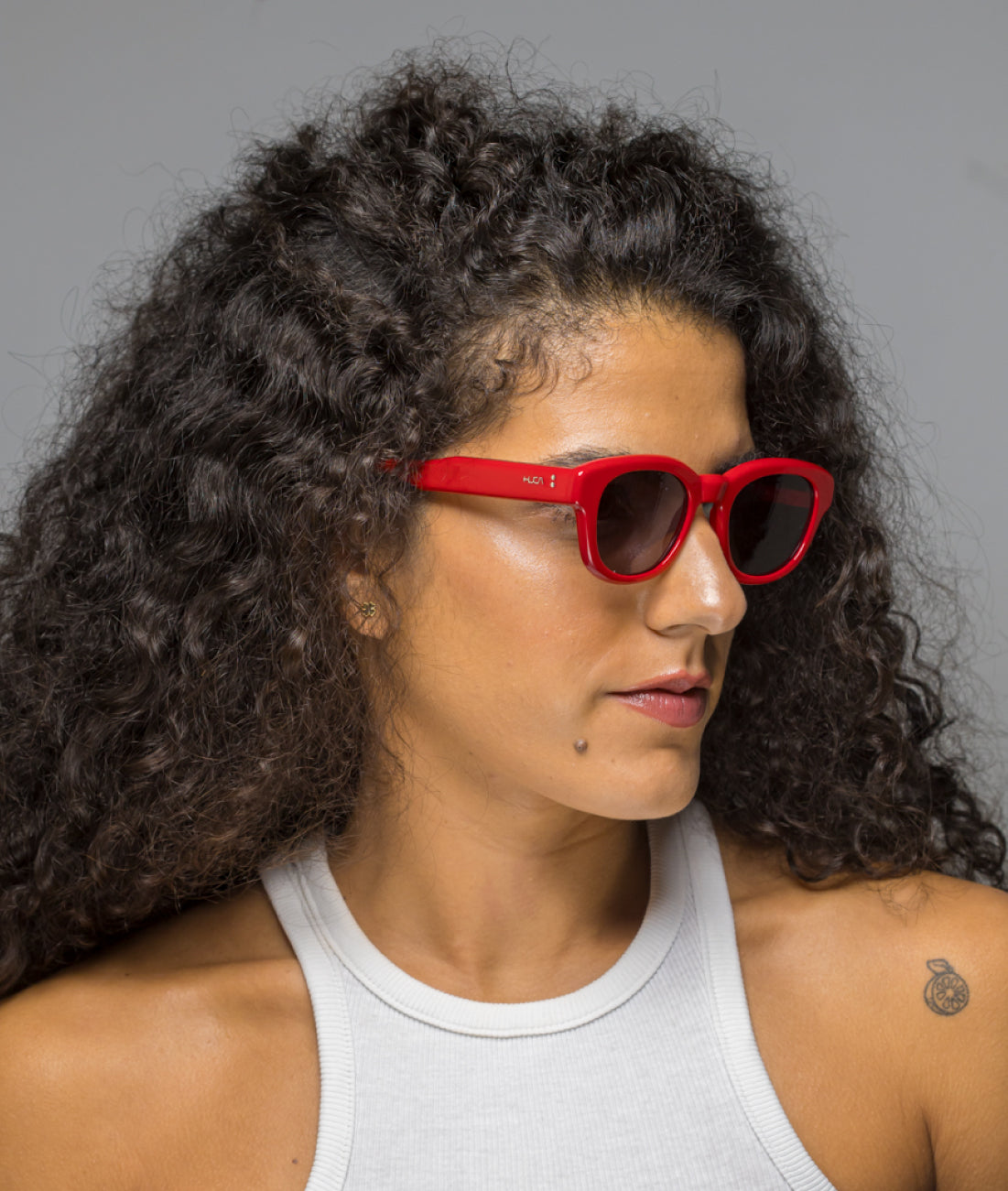 Gafas de sol cara pequeña mujer Roja redonda - HUCA