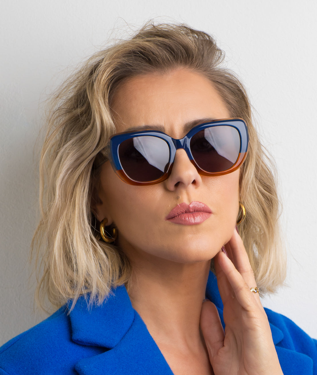 Gafas de sol cara pequeña mujer Azul - HUCA