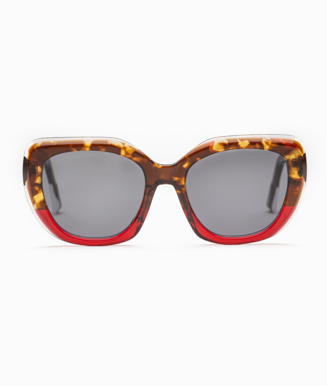 Gafas de sol mujer Havana + Rojo - HUCA caras pequeñas