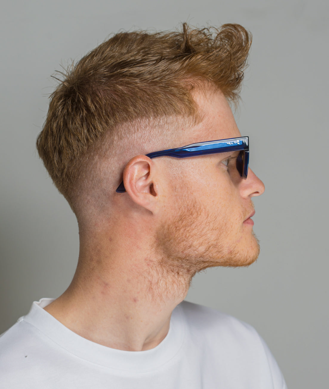 Gafas de sol cara pequeña hombre Azul transparentes rectangulares - HUCA