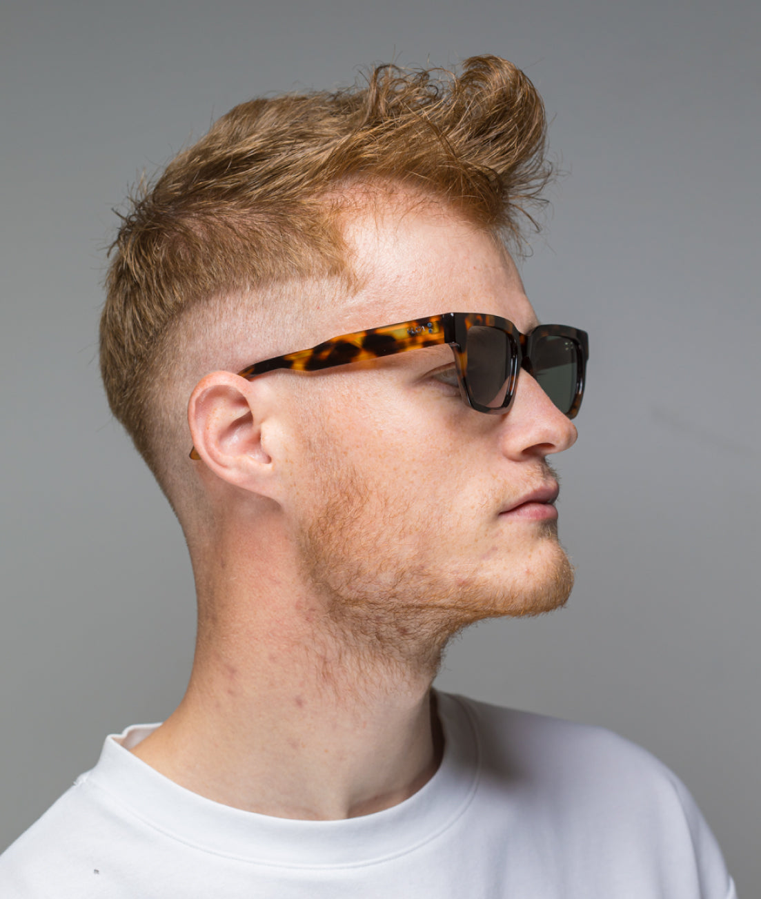 Gafas de sol cara pequeña hombre Havana rectanculares - HUCA