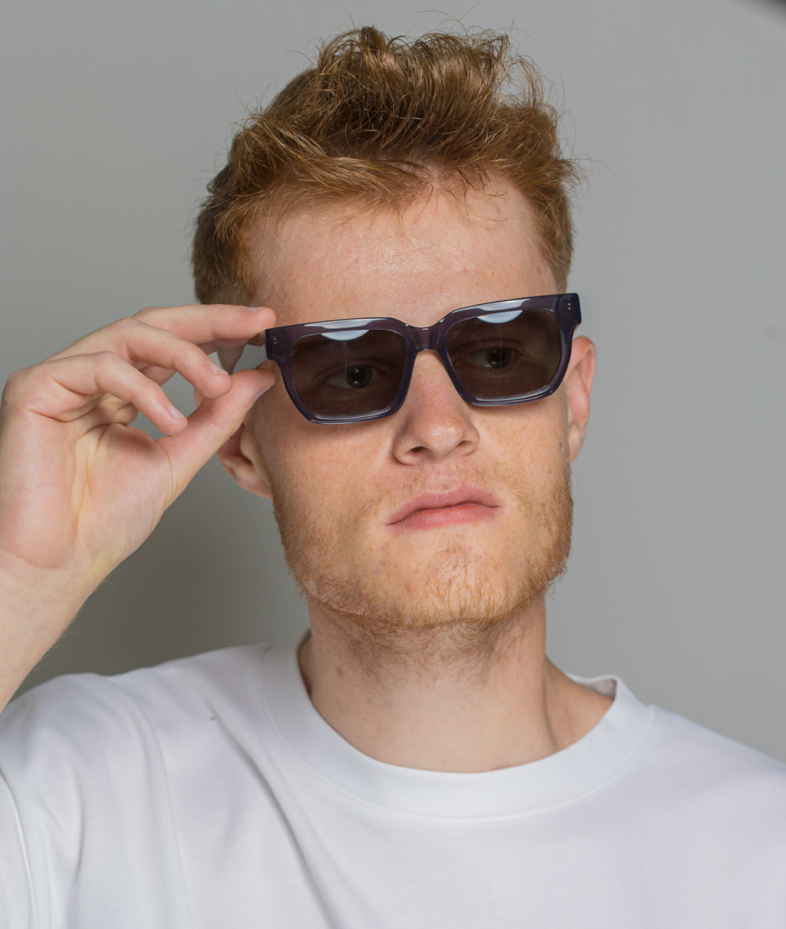 Gafas de sol hombre Negro transparente rectangulares - HUCA caras pequeñas