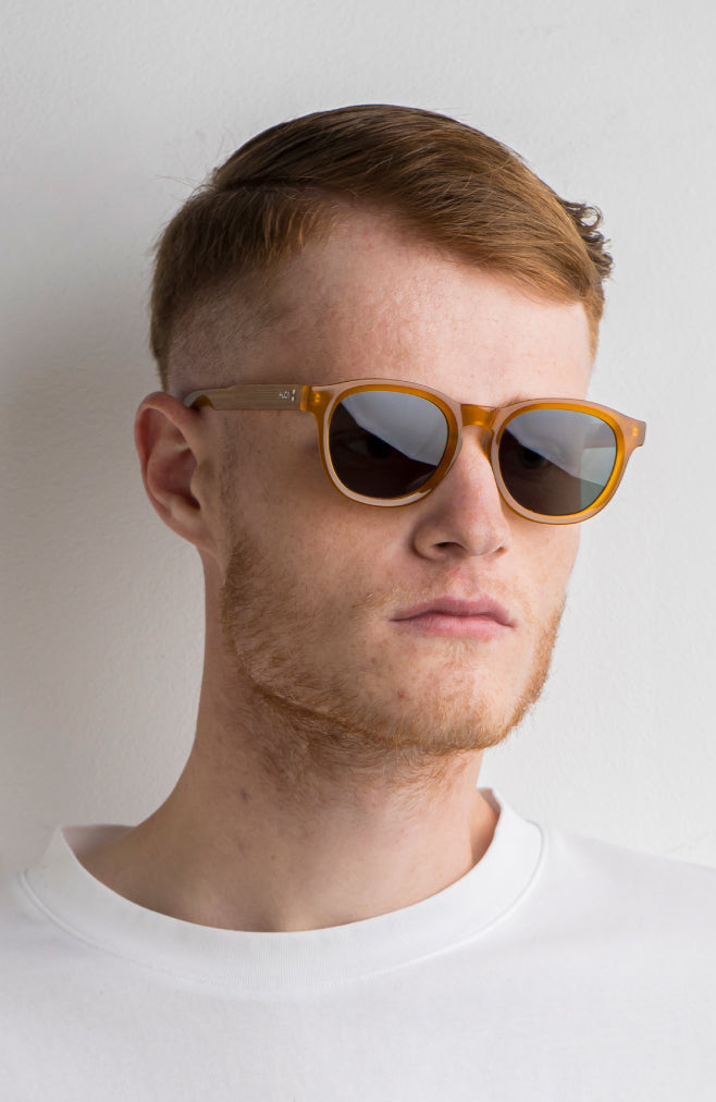 Gafas de sol cara pequeña hombre Amarillas  redondas - HUCA