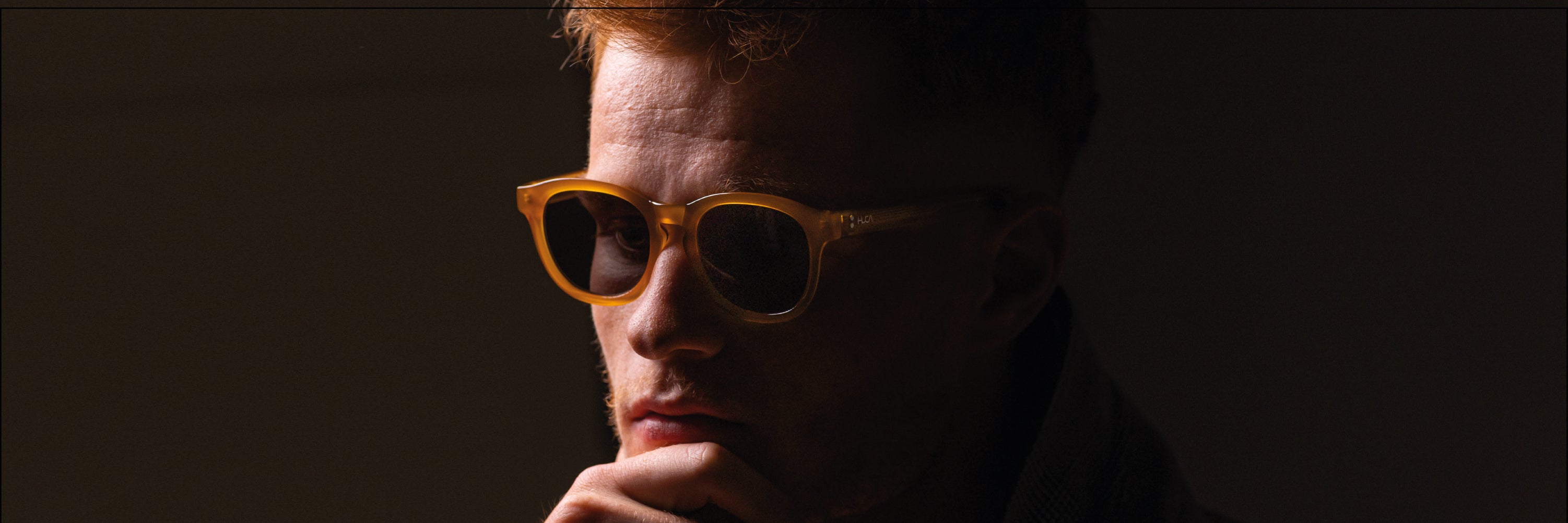 Gafas de sol cara pequeña hombre Amarillas redondas - HUCA