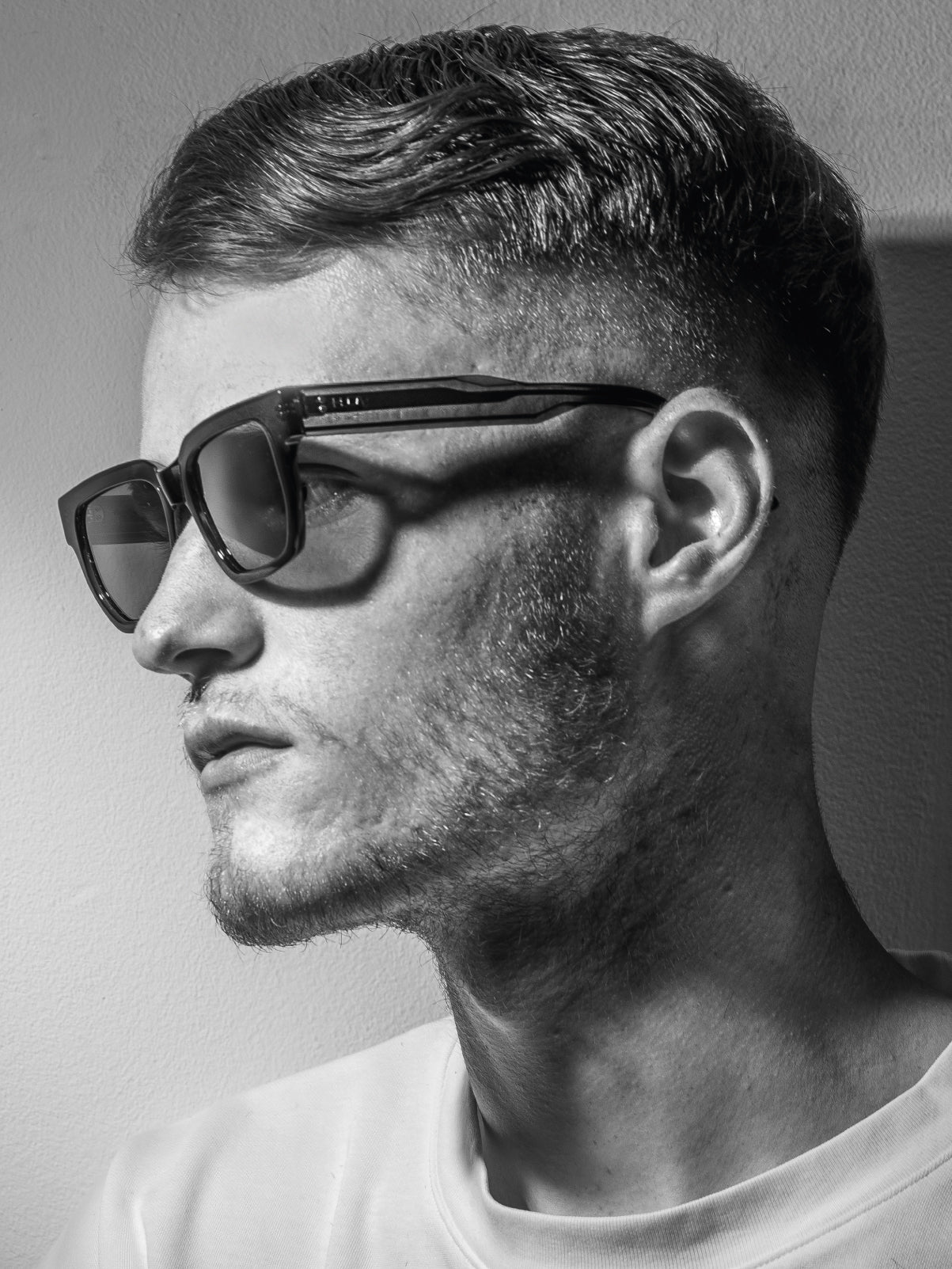 Gafas de sol cara pequeña hombre Negras transparentes rectangular - HUCA