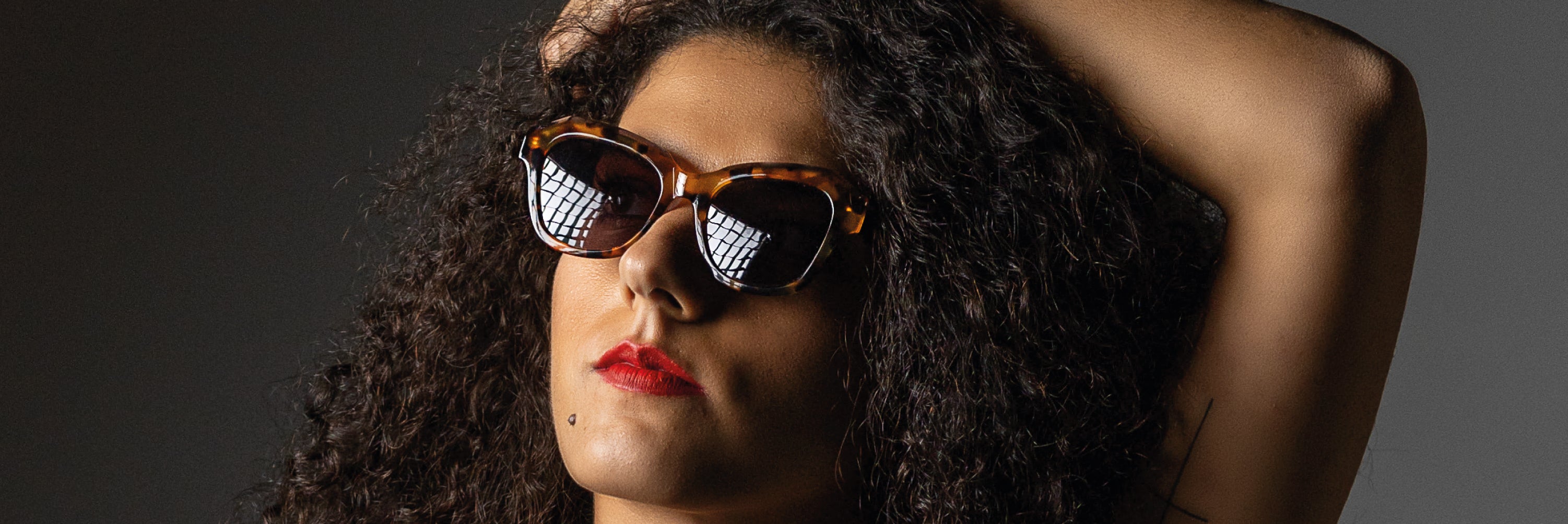 Gafas de sol cara pequeña mujer Havana amarillo.  - HUCA