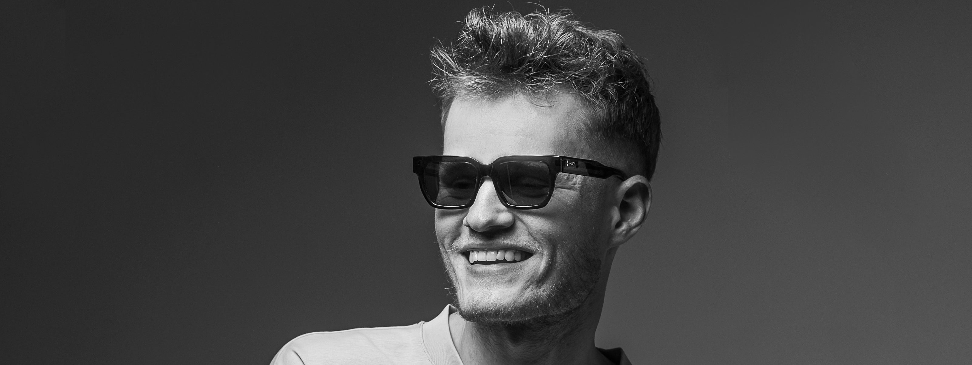 Gafas de sol cara pequeña hombre Negro transparente rectangular - HUCA