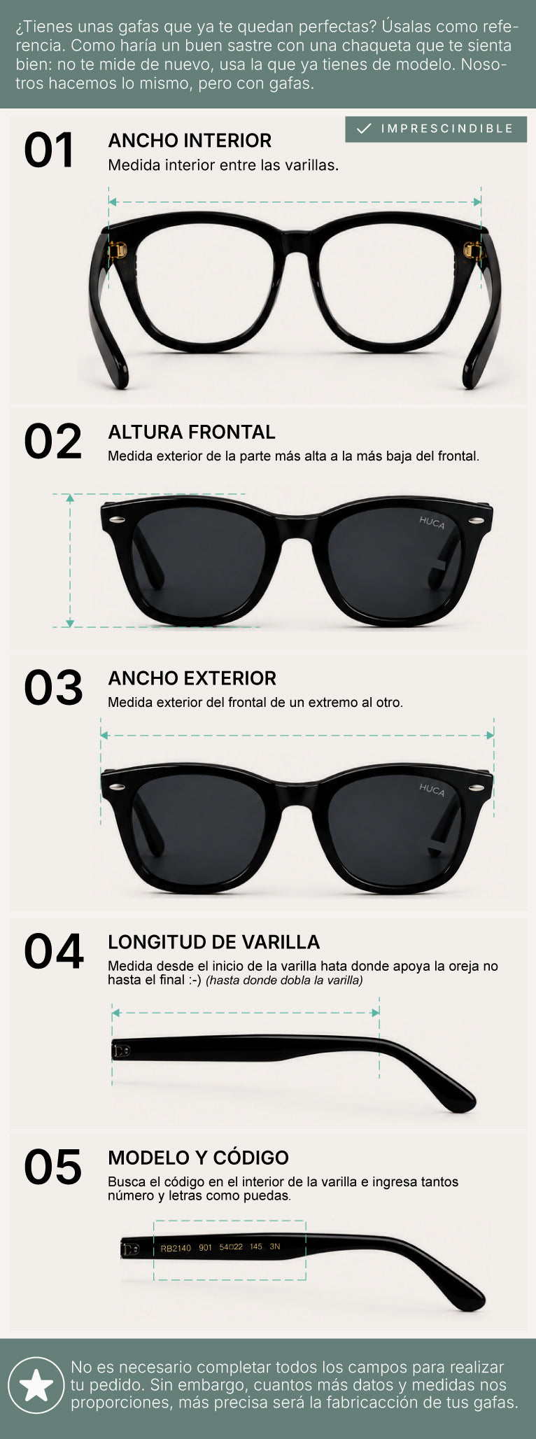 Guía para medir tus gafas
